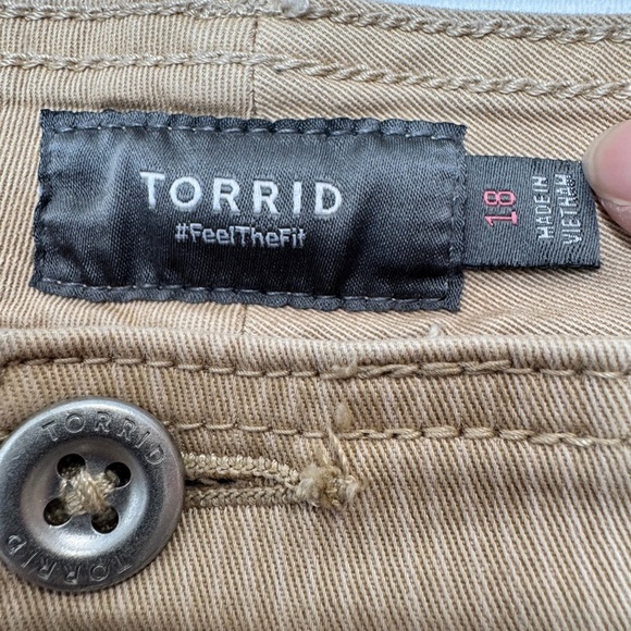 Torrid Thin Stripe Utility Pants Tan - Picture 3 of 9
